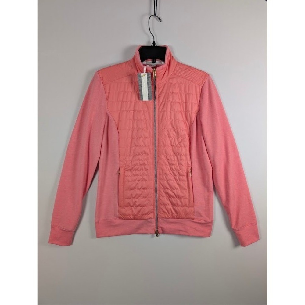 NEW Fairway and Greene Augusta Full Zip Jacket Womens SMALL Coral Ginger J32252